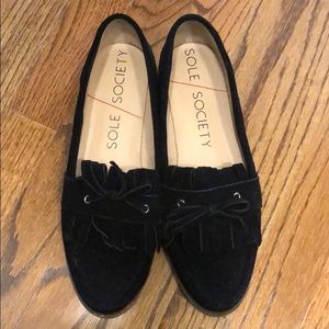 Sole Society ‘Huxley’ black suede loafers